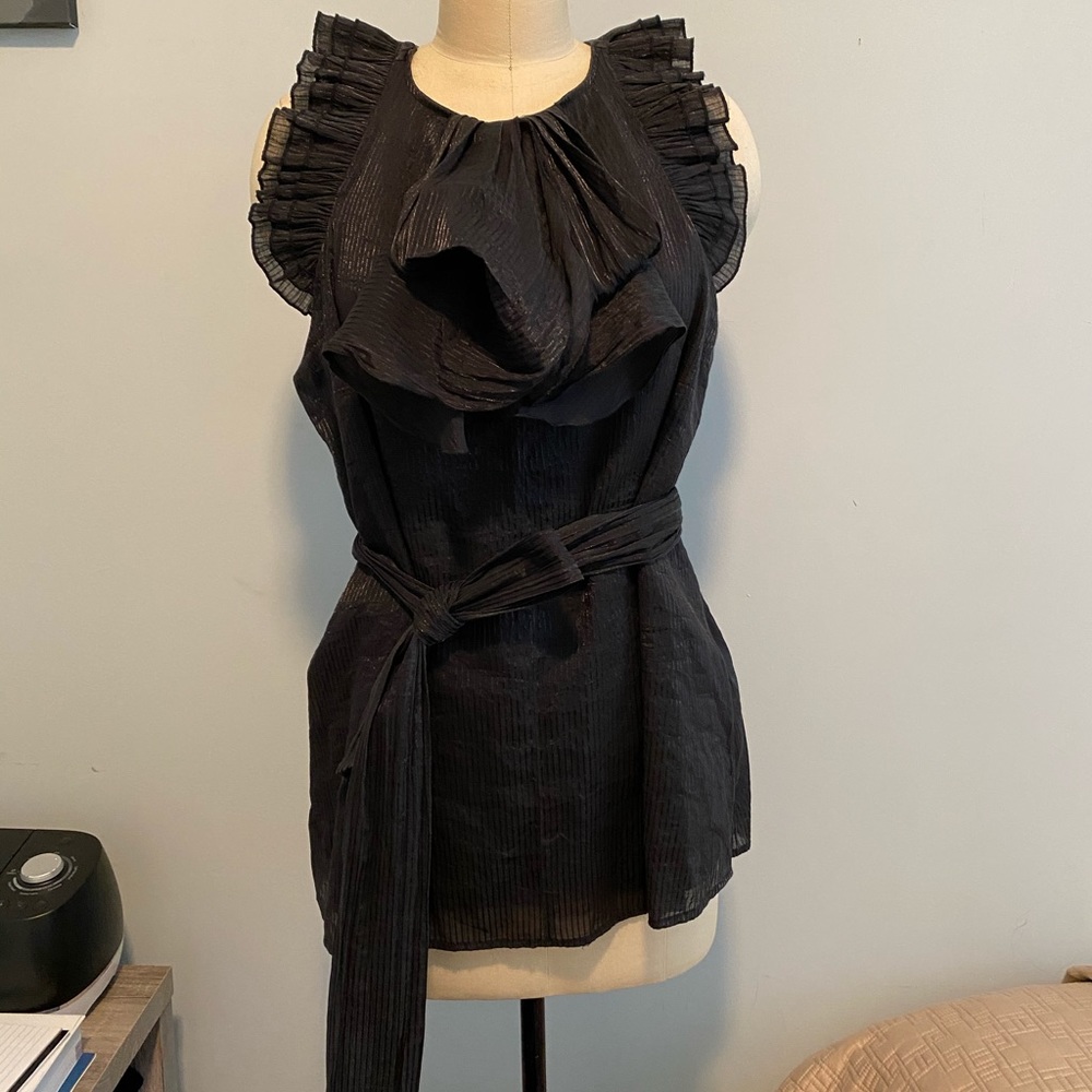 Black sleeveless blouse